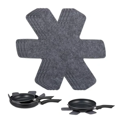 Afbeelding van Relaxdays pannenbeschermers vilt set van 6 tussenleggers 38 x 30 cm stapelen