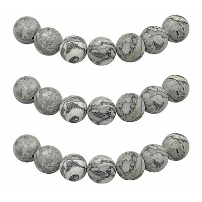 Afbeelding van MJDCB 85 stuks kralen om te rijgen, 4 mm, jaspis, halfedelstenen, los, natuurlijk, rond, losse voor het maken van sieraden, armbanden, halskettingen
