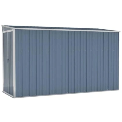 Afbeelding van vidaXL Tuinhuis, wandmontage, grijs, 118 x 288 178 cm, verzinkt staal
