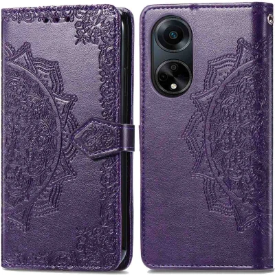 Afbeelding van iMoshion Hoesje Geschikt voor Oppo A98 Met Pasjeshouder Mandala Bookcase Paars