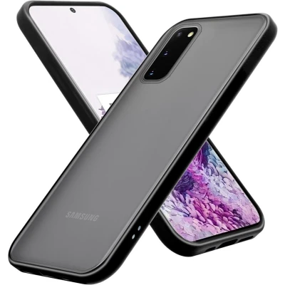 Afbeelding van Cadorabo Hoesje geschikt voor Samsung Galaxy S20 in MATT ZWART Hybride beschermhoes met TPU siliconen Case Cover binnenkant en matte plastic achterkant