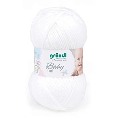 Afbeelding van Gründl Wolle 3458 01, wit garen, 150 m