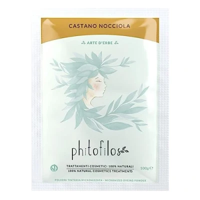 Afbeelding van Phitofilos biologische haar henna verf Hazelnoot bruin (Castano Nocciola) koude lichtbruine nuances 100gr