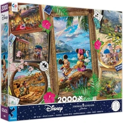 Afbeelding van CEACO Thomas Kinkade Disney 2000 Stukjes Collage de voyage Mickey et Minnie