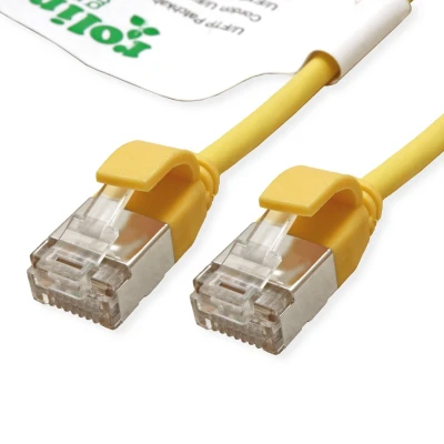 Afbeelding van ROLINE GREEN F/UTP DataCenter Patchkabel Cat.6A (Class EA), LSOH, extra dun, geel, 2 m