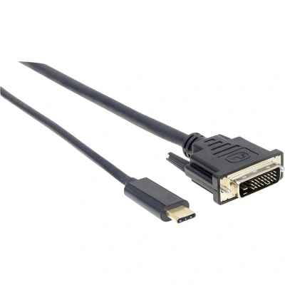 Afbeelding van Manhattan 152457 USB C displaykabel / DVI Adapterkabel stekker, D 24+1 polige stekker 2.00 m Zwart