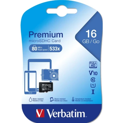 Afbeelding van Verbatim Microsdhc Geheugenkaart, Klasse 10, 16 Gb Geheugenkaart