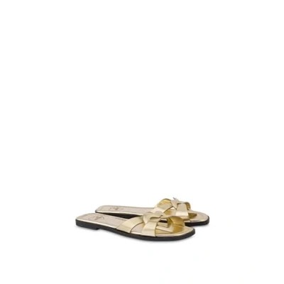 Afbeelding van Love Moschino Filled Heart Muiltjes, Dames, Maat: 38, Platino Kalfsleer