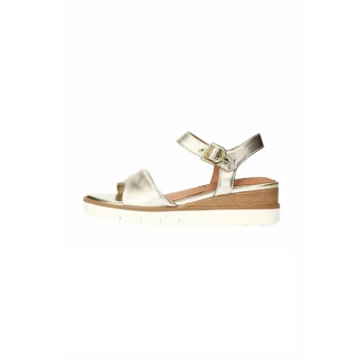 Afbeelding van Manfield Sandalen met plateauzool, Dames, Maat: 41, Gold Schoenen