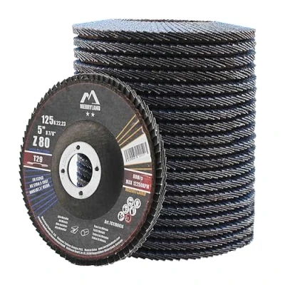 Afbeelding van Merryland Lamellenschijf, 125, metaal, voor haakse slijper, 125 mm, korrel 80 T29, klapschijven, 20 stuks, korund, zirkoniumblauw, roestvrij staal, ijzer, schuurschijven, Craft Line FC1108414