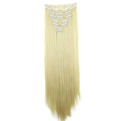 Afbeelding van Prettyshop CES27 Set van 8 Clip In Extensions, Maat XXL, 61 cm, Platinablond