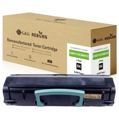 Afbeelding van G&amp;G Toner vervangt Lexmark E360 Compatibel Zwart 9000 bladzijden Reborn remanufactured 21319