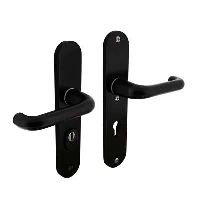 Afbeelding van Intersteel veiligheidsbeslag skg*** kruk/kruk profielcilinder 72 mm aluminium zwart