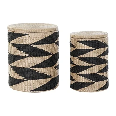 Afbeelding van Wasmand DKD Home Decor Zwart Natuurlijk Hout MDF 41 x 51 cm