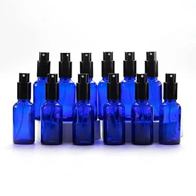 Afbeelding van Yizhao Blauw Glass Spray Bottle 30 ml, met kleine fijne nevelspray, metalen dop, Navulbaar voor Essentiële Olie, Reizen, Schoonmaken, Parfum, Aromatherapie, Make up 12 stuks