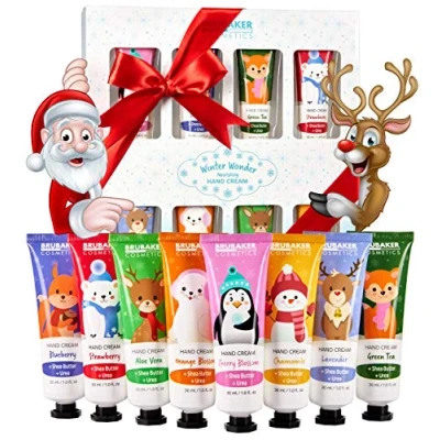 Afbeelding van BRUBAKER Cosmetics Handcrème Winter Wonder Gift Set 8 Delige Verzorgingsset voor Droge Handen Vochtinbren gen de Crème Met Ureum en Sheaboter Kerstverzorgingscrème