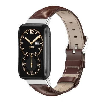 Afbeelding van Echt leren bandje Donkerbruin Xiaomi Smart band 7 Pro