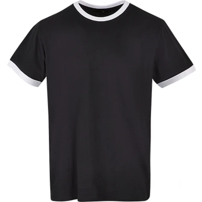 Afbeelding van Herenshirt &#039;Ringer Tee&#039; met gekleurde details Black/White XS