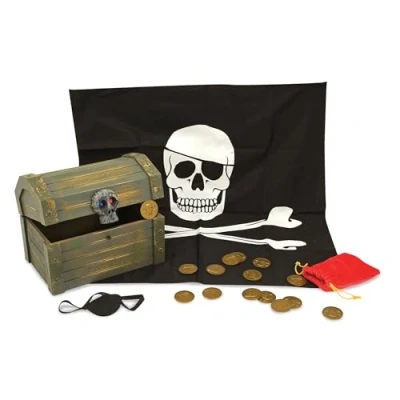 Afbeelding van Melissa &amp; Doug Piratenkist, rollenspel, Halloween kostuum, 3+, cadeau voor jongens of meisjes
