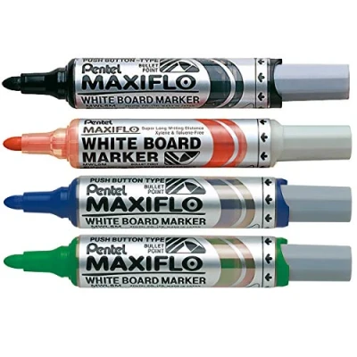 Afbeelding van whiteboardmarker Maxiflo set van 4 kleuren (blauw, rood, groen en zwart)