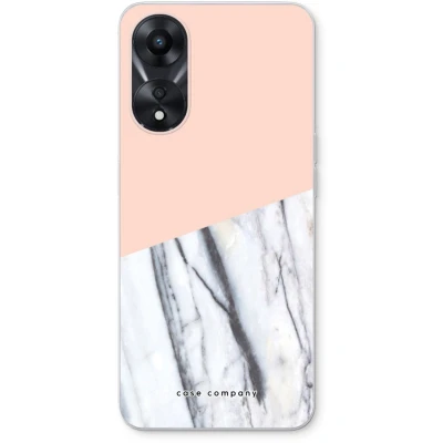 Afbeelding van Case Company® hoesje geschikt voor Oppo A58x A touch of peach Soft Cover Telefoonhoesje Bescherming aan alle Kanten en Schermrand
