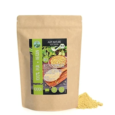 Afbeelding van biologische fenegriek gemalen (1 kg), fenegriekzaden, uit gecontroleerde teelt, laboratoriumgetest biologisch fenegriekpoeder, 100% zuiver en natuurlijk