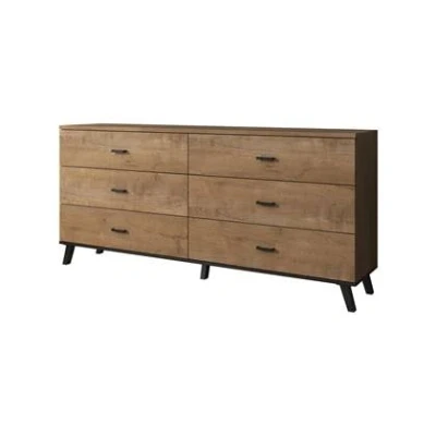Afbeelding van Meubella Dressoir Jenny Eiken Zwart 181 cm