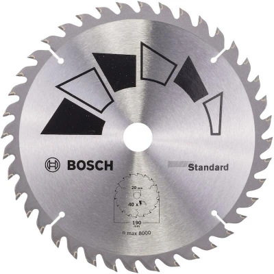 Afbeelding van Bosch Accessories Standard 2609256819 Hardmetaal cirkelzaagblad 190 x 20 mm Aantal tanden: 40 1 stuk(s)