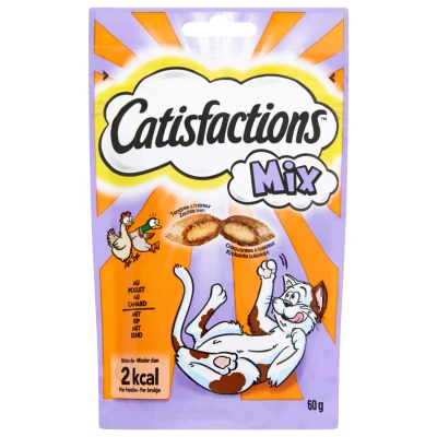 Afbeelding van Catisfactions Kattensnoepjes 60 g Kattensnack Kip&amp;Eend