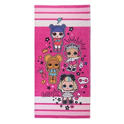 Afbeelding van ONOMATO! L.O.L. Surprise! strandhanddoek, roze, 70 x 140 cm