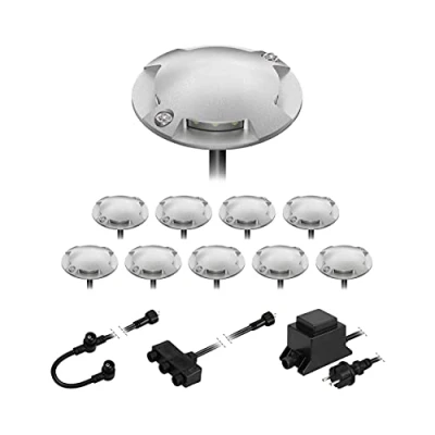 Afbeelding van ledscom.de Bunda Led vloerlamp, 4 lampen, voor buiten, bruikbaar, warmwit, set van 10 stuks