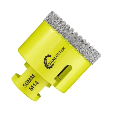 Afbeelding van Diamantboor, tegels, 50 mm, SANLEETEK vacuüm, gesoldeerd, gekarteld, gatenzaag, diamant, voor keramiek, porselein, marmer, graniet, droog boren M14 schroefdraad