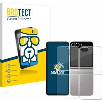 Afbeelding van BROTECT Screenprotector voor Samsung Galaxy Z Flip6 (Voor+Achter) Folie Beschermfolie Beschermglas transparant