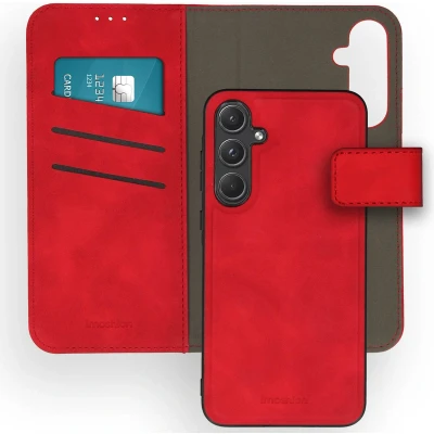 Afbeelding van iMoshion Hoesje Geschikt voor Samsung Galaxy A55 Met Pasjeshouder Uitneembare 2 in 1 Luxe Bookcase Rood