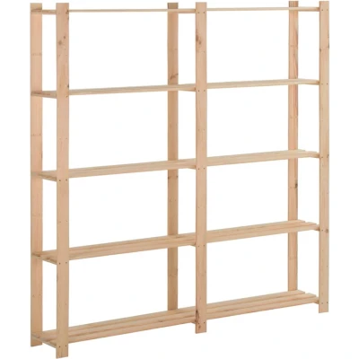 Afbeelding van Opbergrek 5 laags 170x28,5x170 cm massief grenenhout