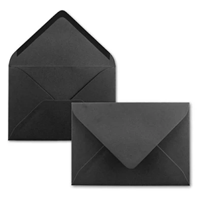 Afbeelding van 75 enveloppen zwart DIN C5 22,0 x 15,4 cm nat lijmen zonder venster Kerstmis wenskaarten serie FarbenFroh