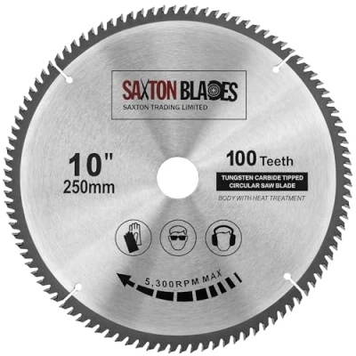 Afbeelding van Saxton TCT Cirkelzaagblad voor hout 250 mm x 30 boring 100 tanden, geschikt Bosch Makita, Dewalt