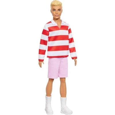 Afbeelding van Barbie Fashionista Ken Puppe Red and White Strip