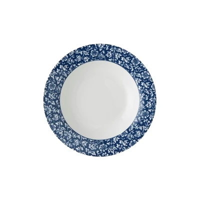 Afbeelding van Laura Ashley Blauw Sweet Allysum Set 4 Diepe Borden 22 Cm Wit Porselein