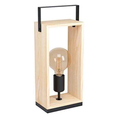 Afbeelding van EGLO Famborough Tafellamp E27 40 cm Zwart/Hout