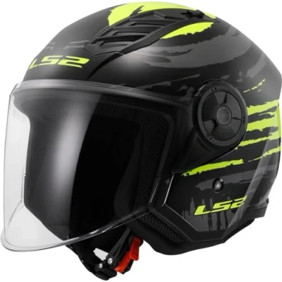 Afbeelding van LS2 Helm Airflow II Brush OF616 zwart / geel maat XL