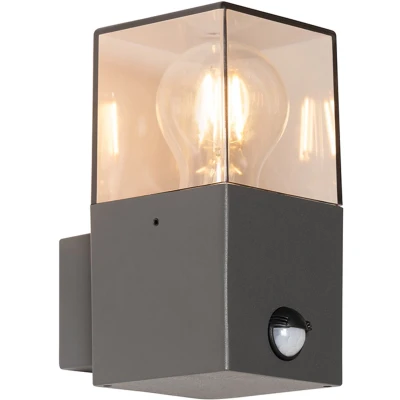 Afbeelding van QAZQA Buiten wandlamp donkergrijs met bewegingsmelder IP44 Denmark