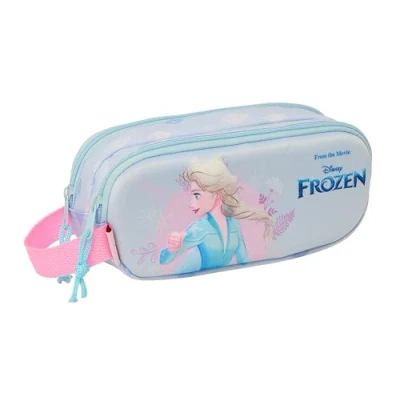 Afbeelding van Pennenetui met 2 vakken Frozen Lila 21 x 8 6 cm 3D
