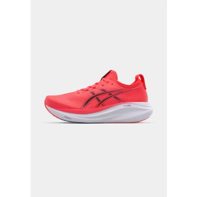 Afbeelding van Asics GEL Nimbus 27 Hardloopschoenen voor op de weg, Heren, Maat: 40, Flash red/black Textiel