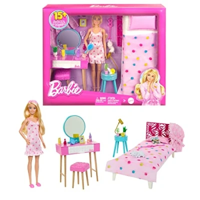 Afbeelding van Barbie slaapkamerset voor Barbiepoppen meubels