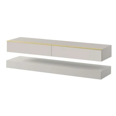 Afbeelding van Selsey Hylia TV meubel 140 cm Mat zwart/glanzend zwart