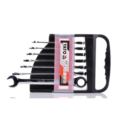 Afbeelding van YATO YT 0208 Set ratelringsteeksleutels 72 7 10, 12, 13, 14, 15, 17, 19 Chroom vanadium staal