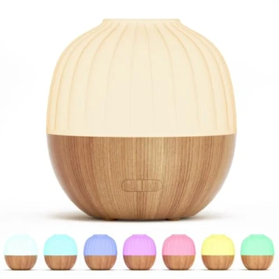 Afbeelding van SALKING Aromadiffuser 300 ml Diffuser voor etherische oliën Ultrasone aromatherapie met automatische uitschakelfunctie Witte houtnerf thuis
