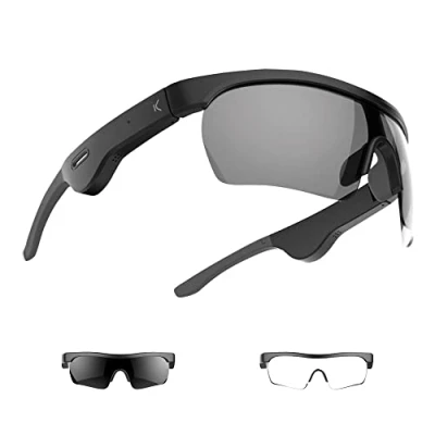 Afbeelding van KSIX Phoenix Slimme zonnebril met draadloze hoofdtelefoon, waterdicht, 6,5 uur batterijduur, privégeluid, sportbril, categorie 3, handsfree, dubbele lens