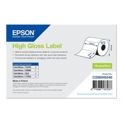 Afbeelding van Epson, Labels, Hoogglans etiket 102 mm x 76